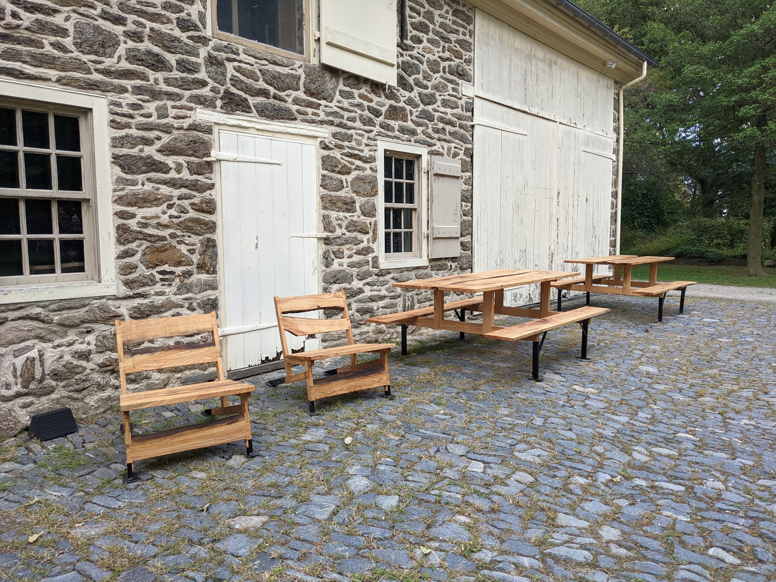  ash outdoor furniture set for the Historic Cliveden House in Germantown, Philadelphia 