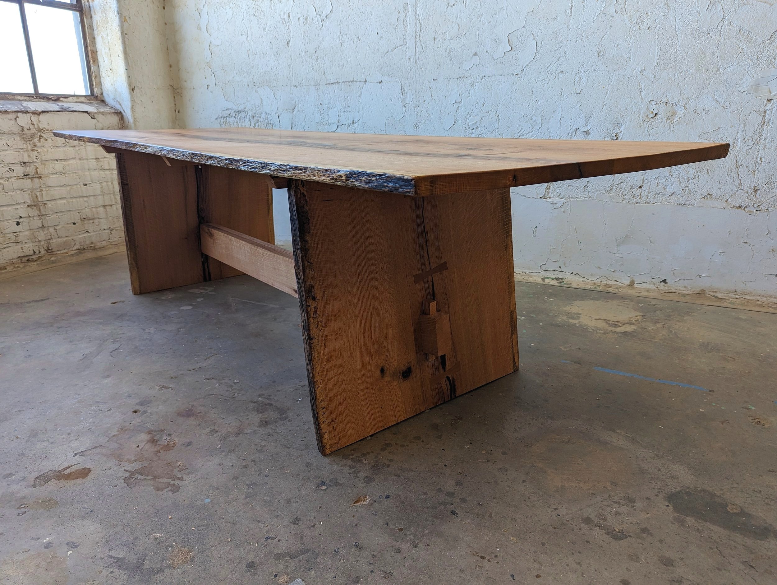  Large Oak Dining Table 