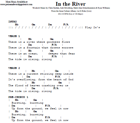 In The River F Major Original Key Praise Worship Guitarist