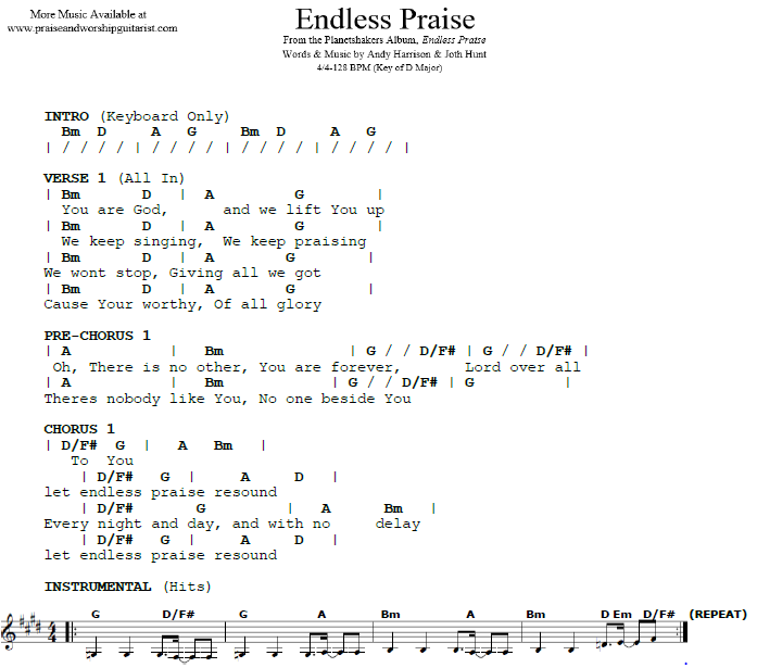 Every Praise Chord Chart
