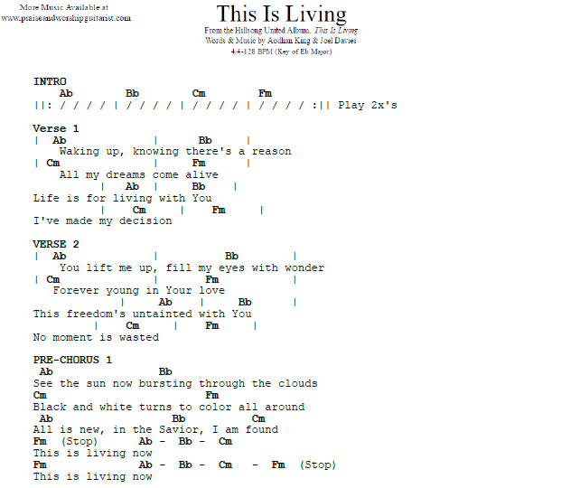 Hillsong Chord Charts