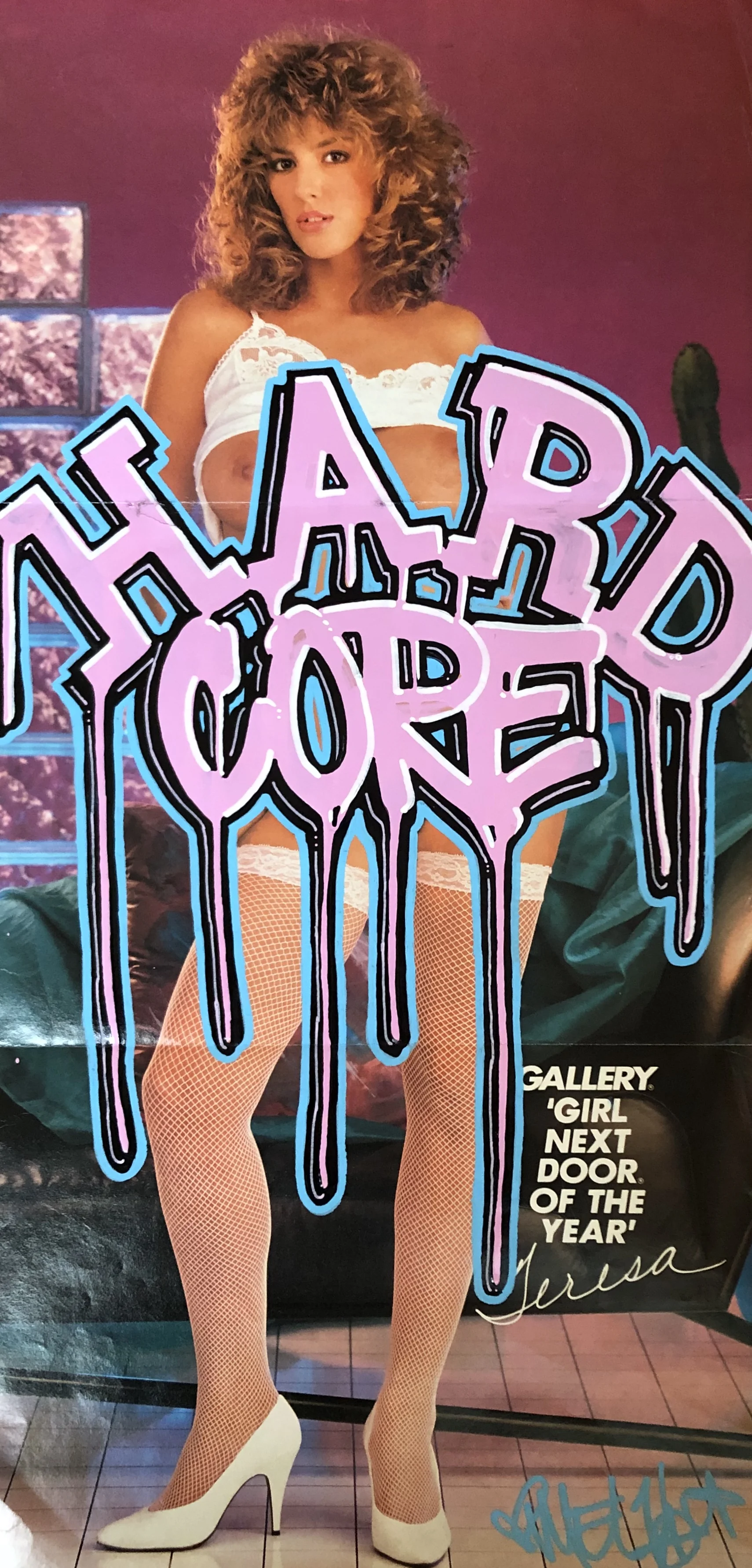 LIL KIM’S HARDCORE, 1996 (21.5”x11”), Ink and mixed media on vintage centerfold, 2019