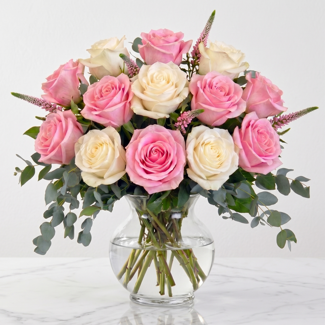 Dozen Roses - Pink and White.png