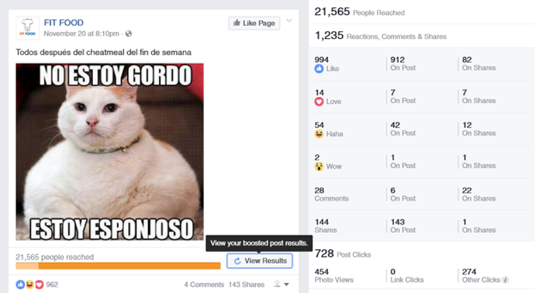 FIT FOOD Facebook ad 2