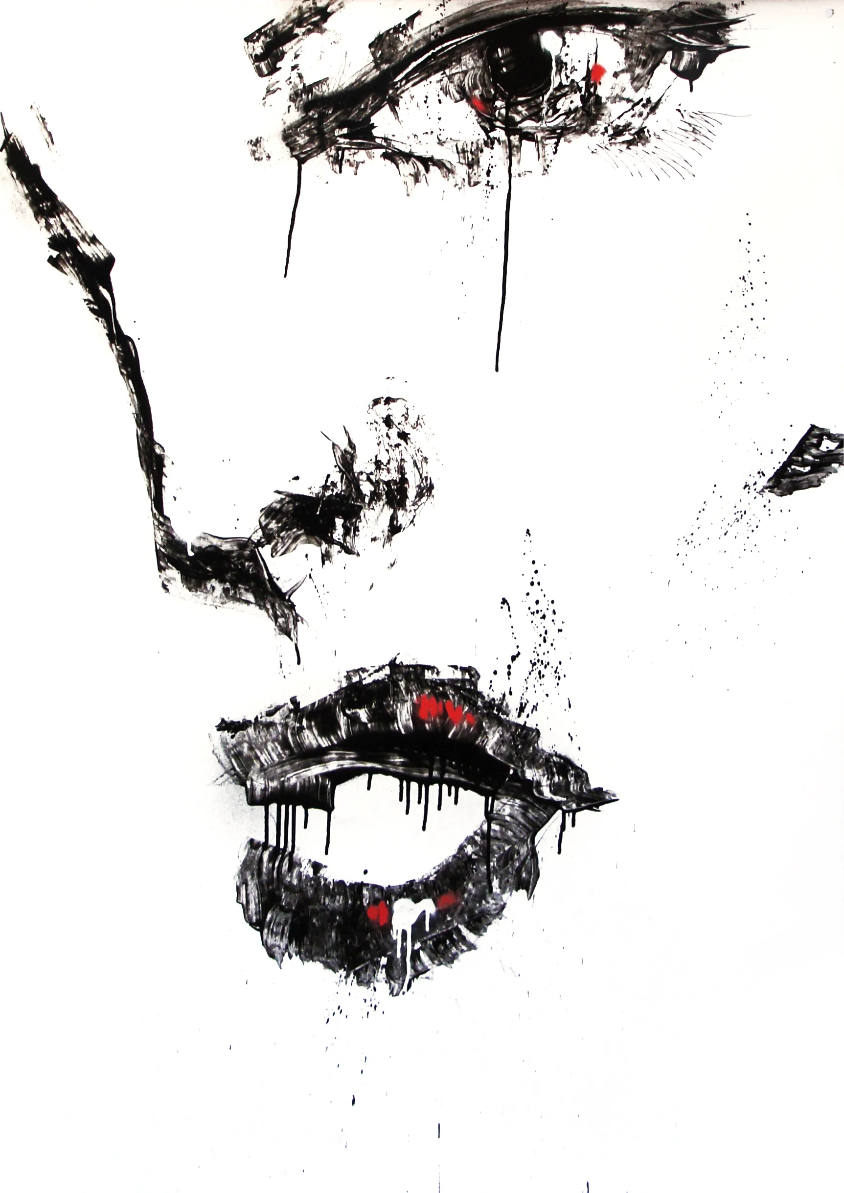 Février 2012 - Aérosol sur affiche 70 x 100 - Encre femme 1