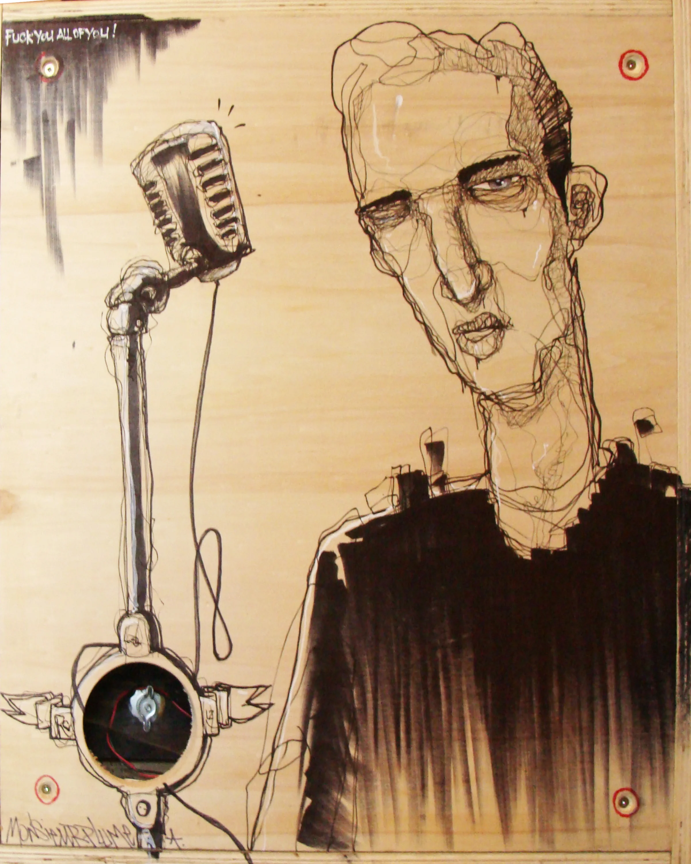 Septembre 2012 - Encre sur bois - Caisson