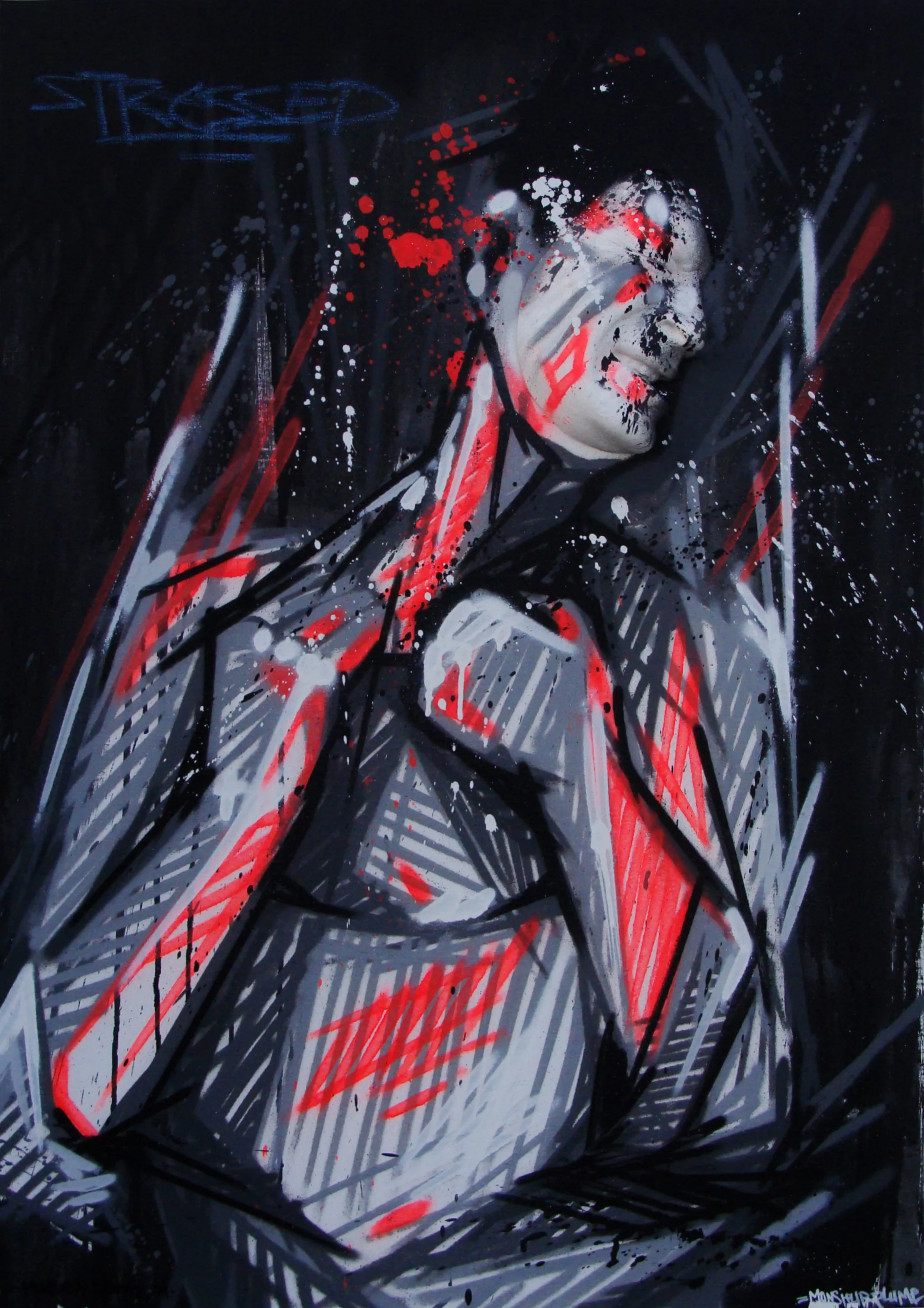Octobre 2013 - Aérosol sur toile et moulage - Stressed w/ Gregos 1