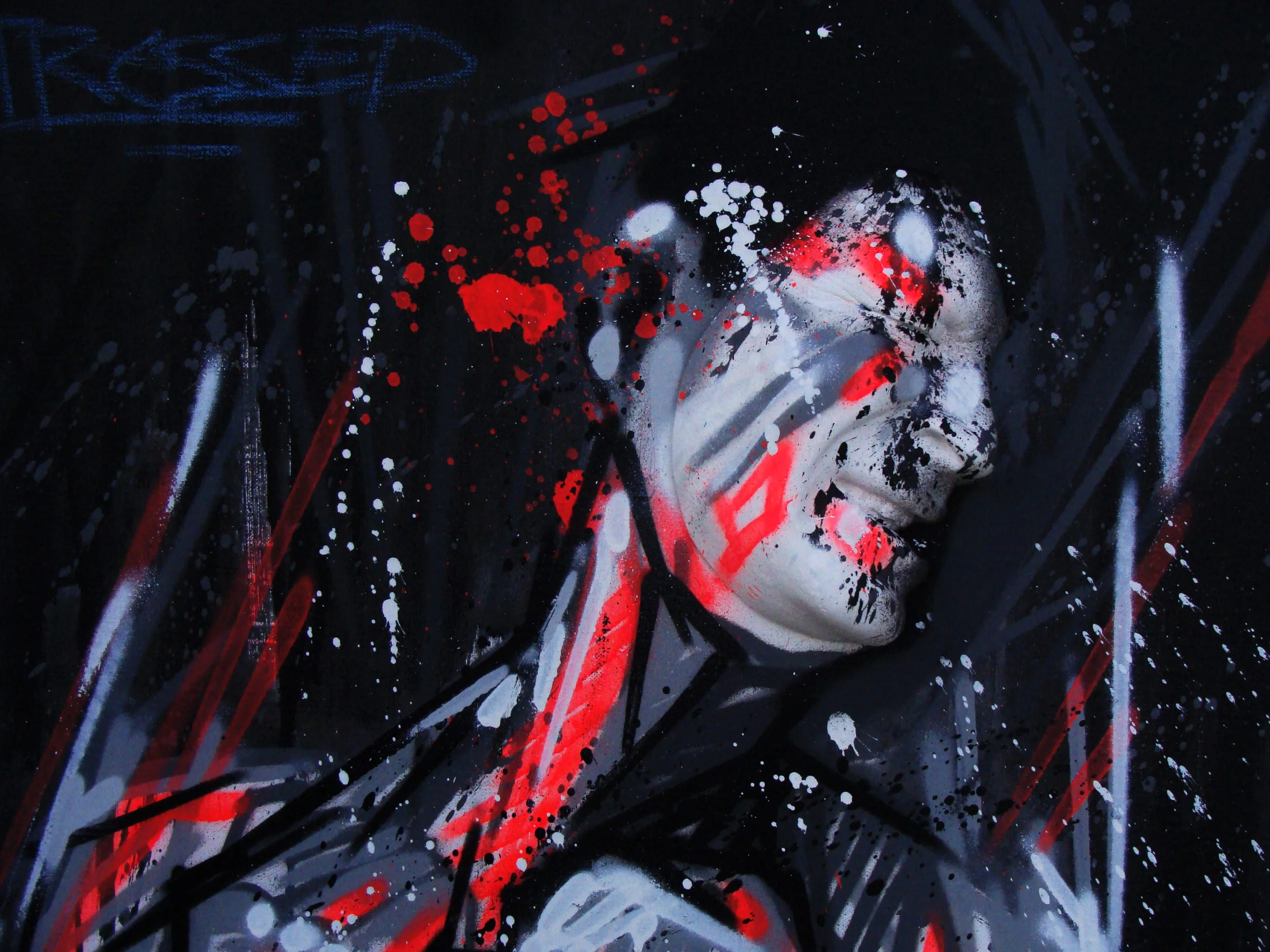 Octobre 2013 - Aérosol sur toile et moulage - Stressed w/ Gregos 3