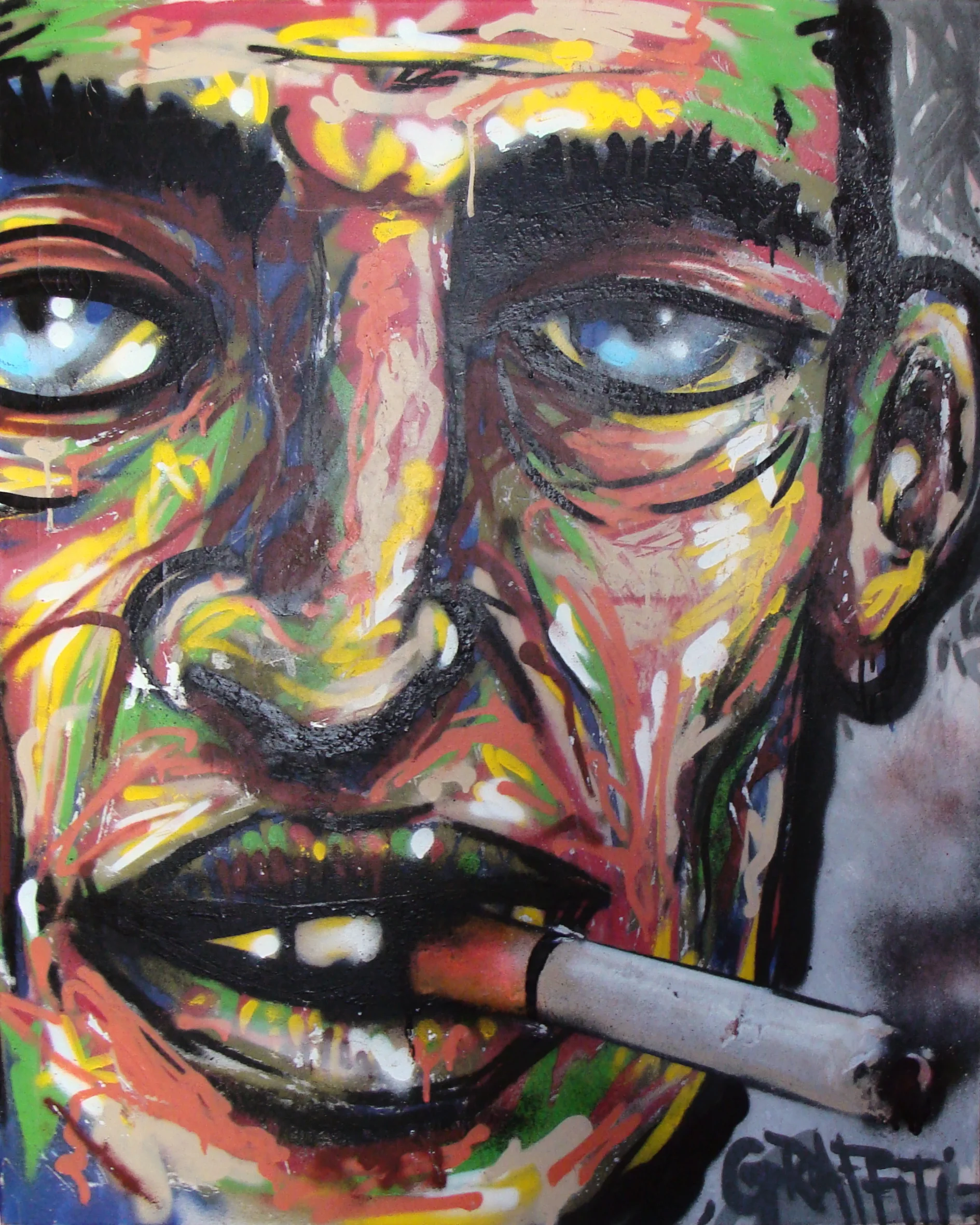 2010 - Aérosol sur toile - Smoker