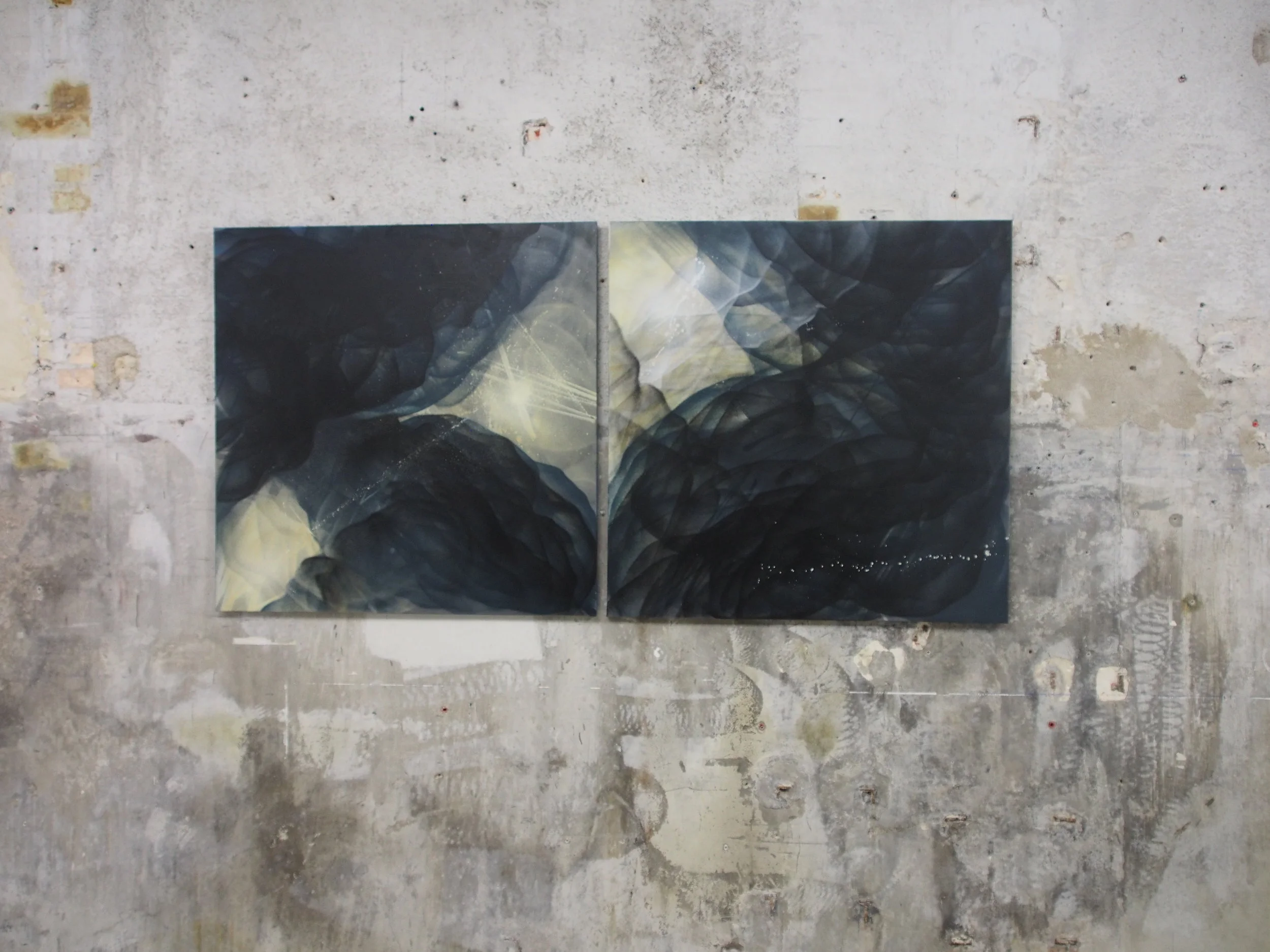 CJ - 100x200cm diptyque - Spray on canvas