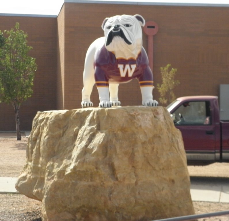 Winslow Arizona Fiberglass Bulldog mascot