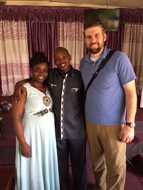 Justin and Pastors Robert and Rachel at the CARE for AIDS center in Mikandani. 