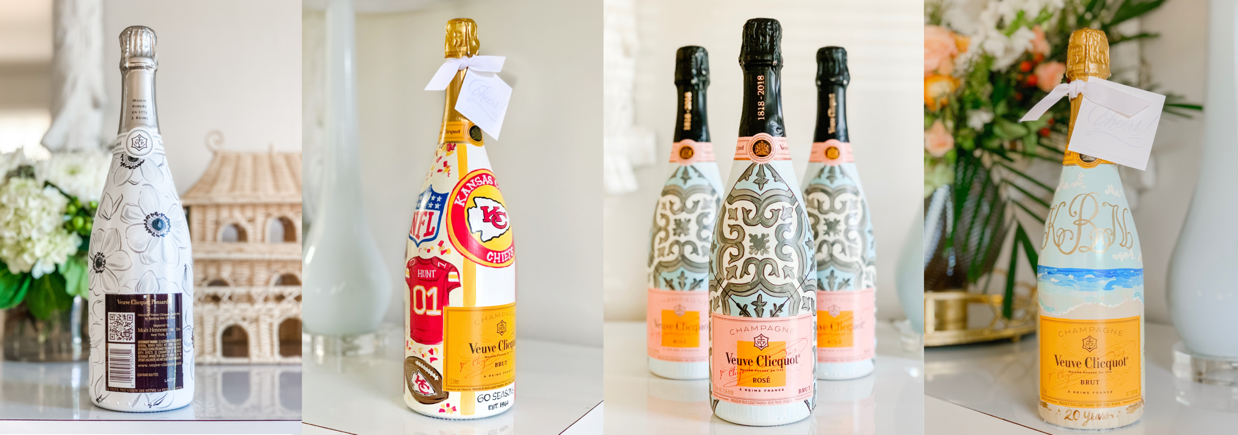 Handpainted Champagne Bottle Form Madeleine Creative