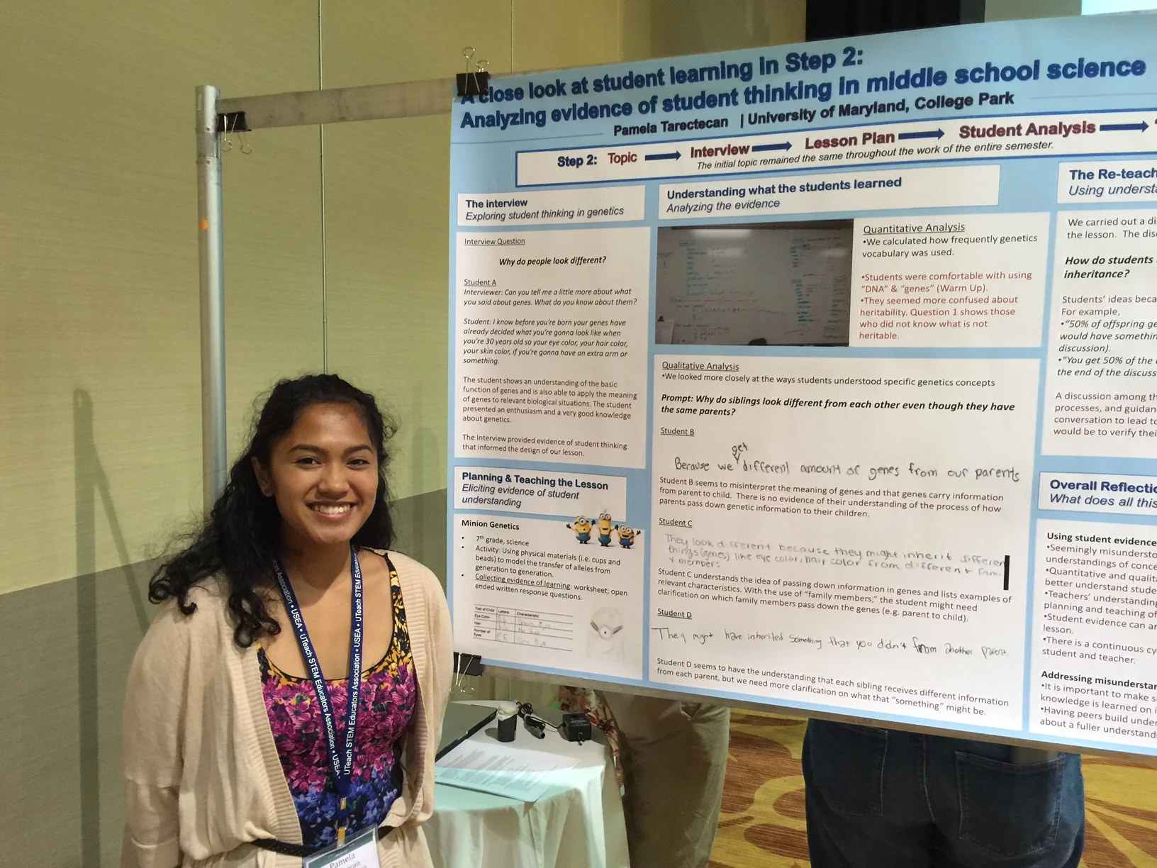 Pamela Tarectecan, biology major, UTeach National Conference, May 2016