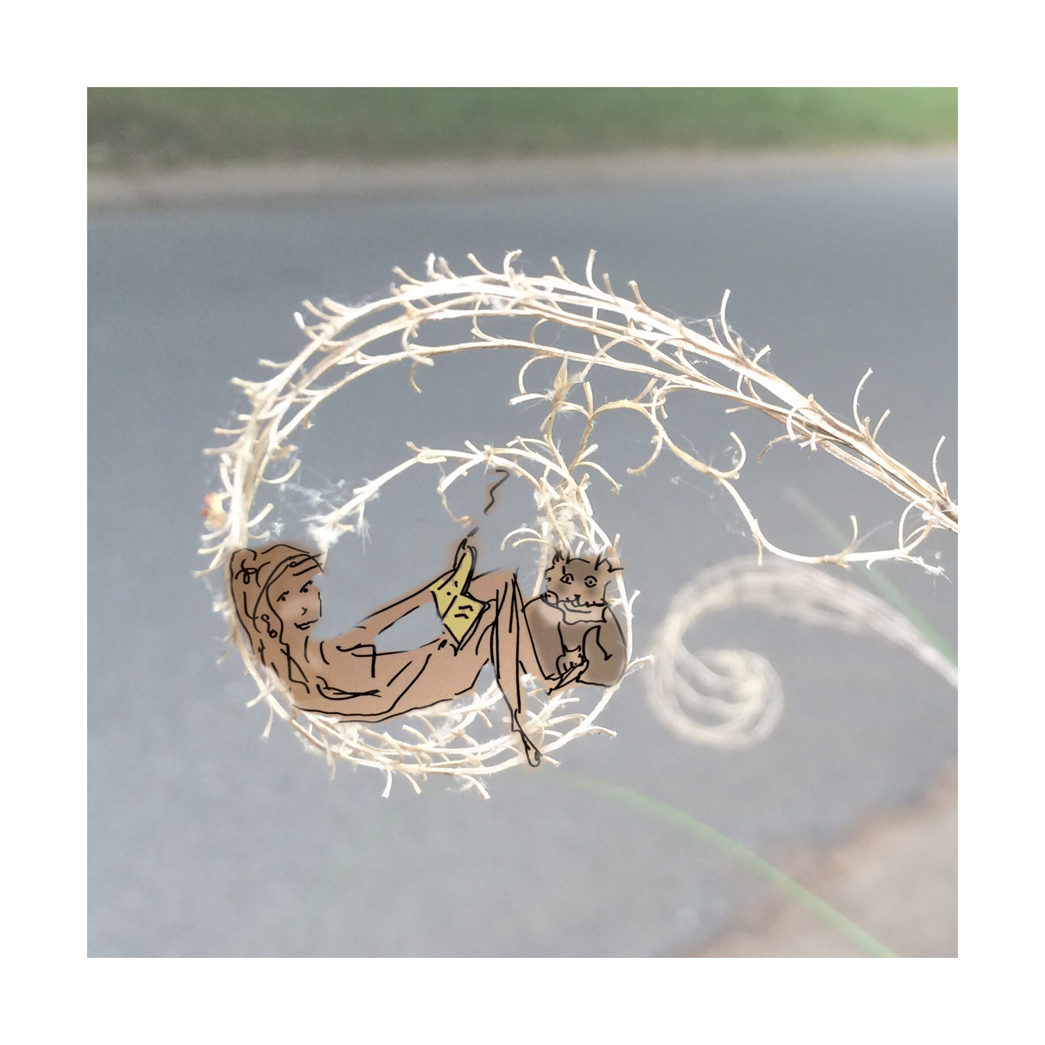 Monkey and me, in a Fern Hammock