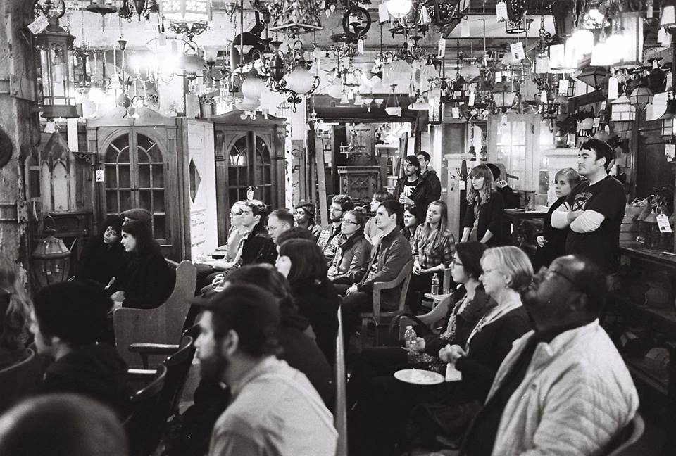 Matthew Rohrer, AWP Minneapolis 2015 Bat City reading at Architectural Antiques Photograph by Ash Ponders
