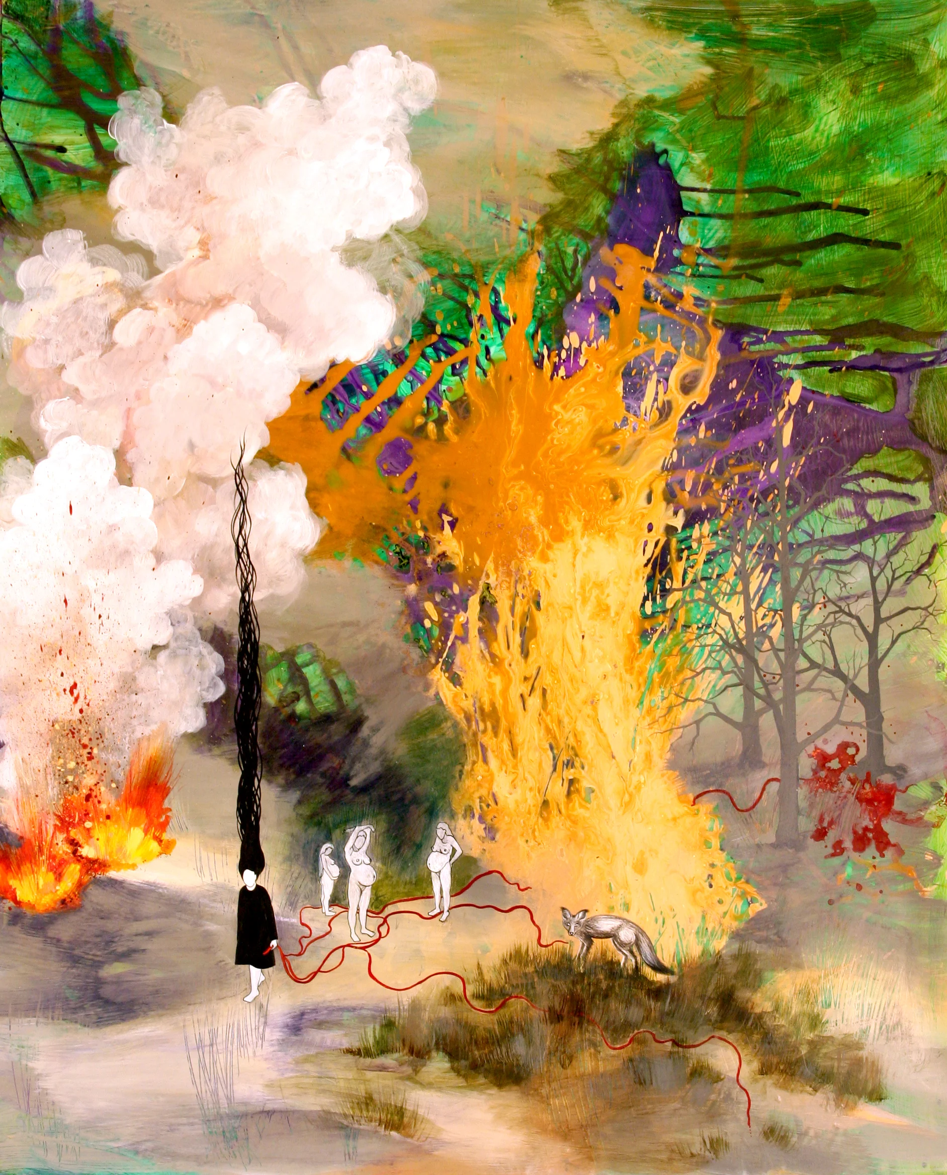 "Maybe/Maybe Not!" by Hedieh Ilchi Acrylic on Mylar 42” x 34” 2008