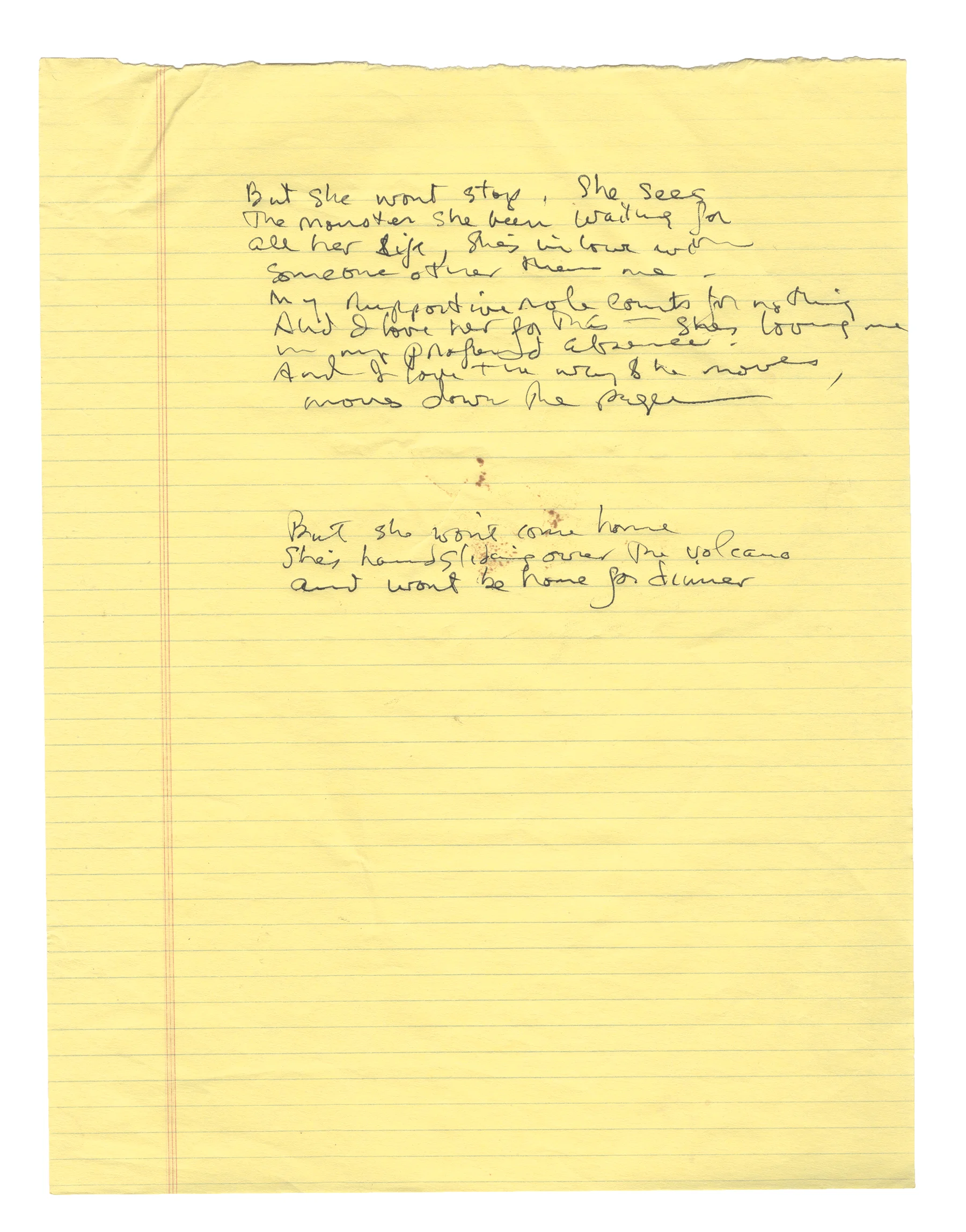 Fragment from Tate's notebooks (Courtesy of the Harry Ransom Center)