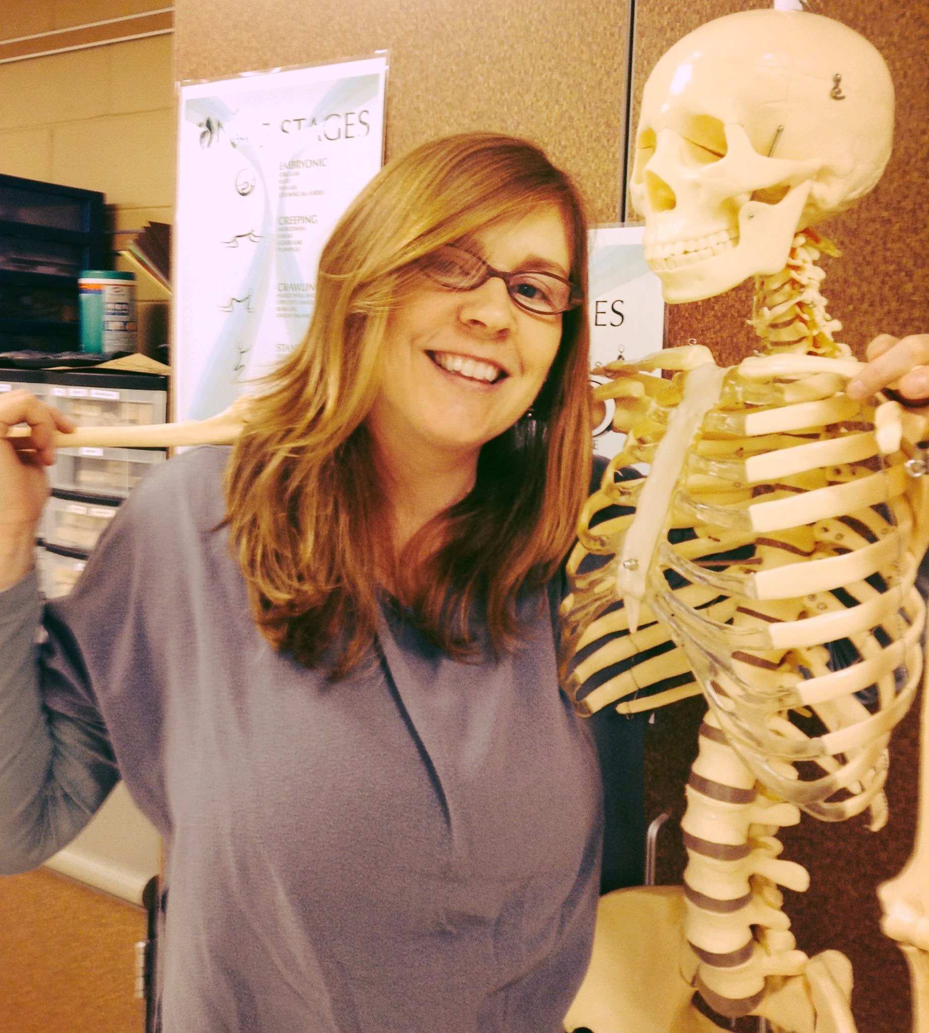 Betty Bones, the teacher's assistant, congratulating me for sticking it out with the freaky class.
