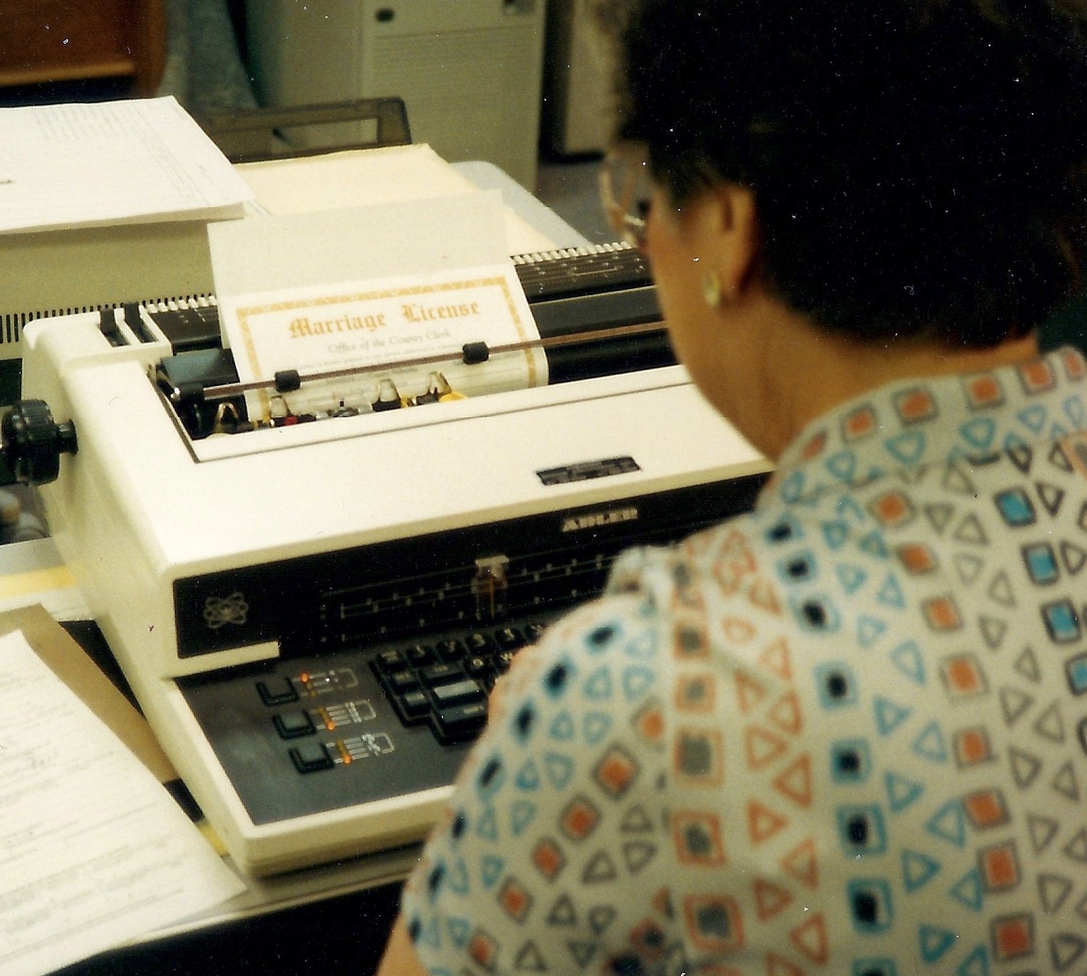 A county clerk issuing our Yelling License
