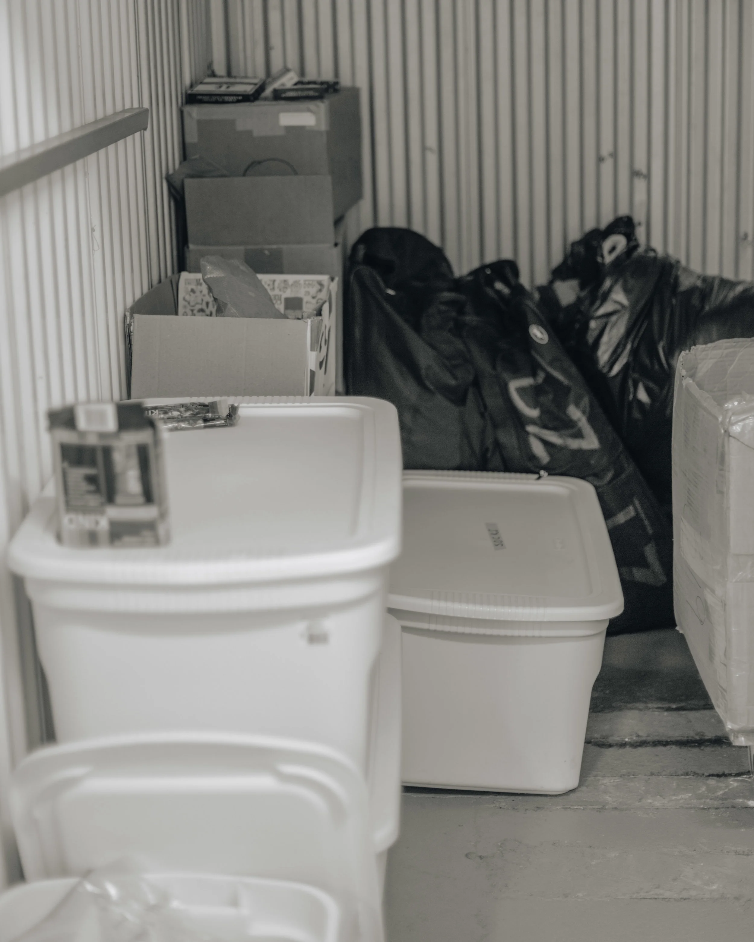 Union Square, NYC. Hakook stores their donated goods in a small storage unit near Union Square at Samson Mini Storage. The unit holds donated socks, pads and tampons, shoes, jackets and more depending on the companies and vendors who donate extra supplies.