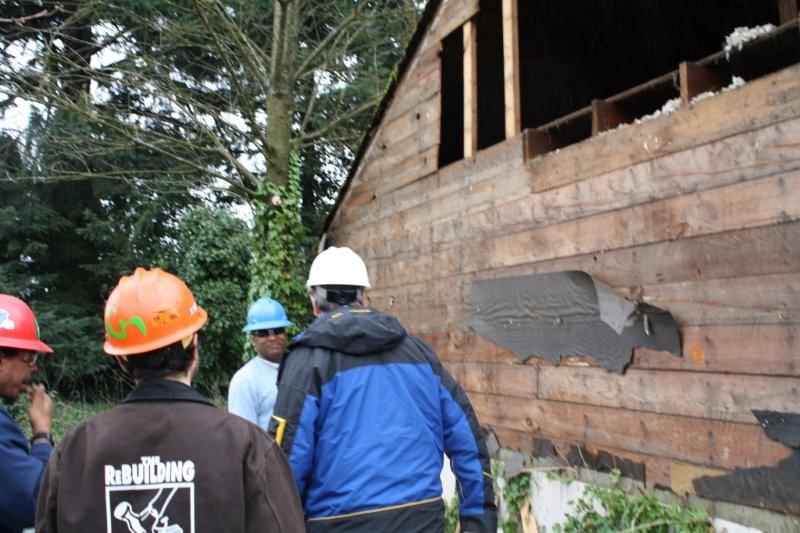  Senator Merkeley with DeConstruction Crew & Shane Endicott on SHI Site