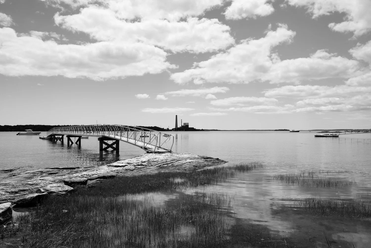 Rocks, Grass, Pier