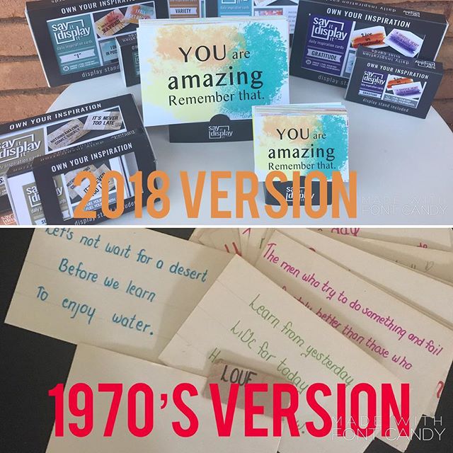 So happy I still have a few of these to show others the full circle journey God has provided me.. who would of thought.. a sayings junkie turned full time ministry/business.. So they both do the job.. one just grabs you a bit more and says &lsquo;REA