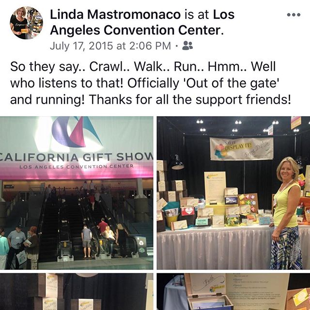 On FB today.. Happy Anniversary to Say It Display It&reg;.. 3 years.. launched at the CA gift show.. lots of changes.. branding, packaging.. oh my! Thank God for the growth in this journey #growthmindset #businessbeginnings #laconventioncenter #busin