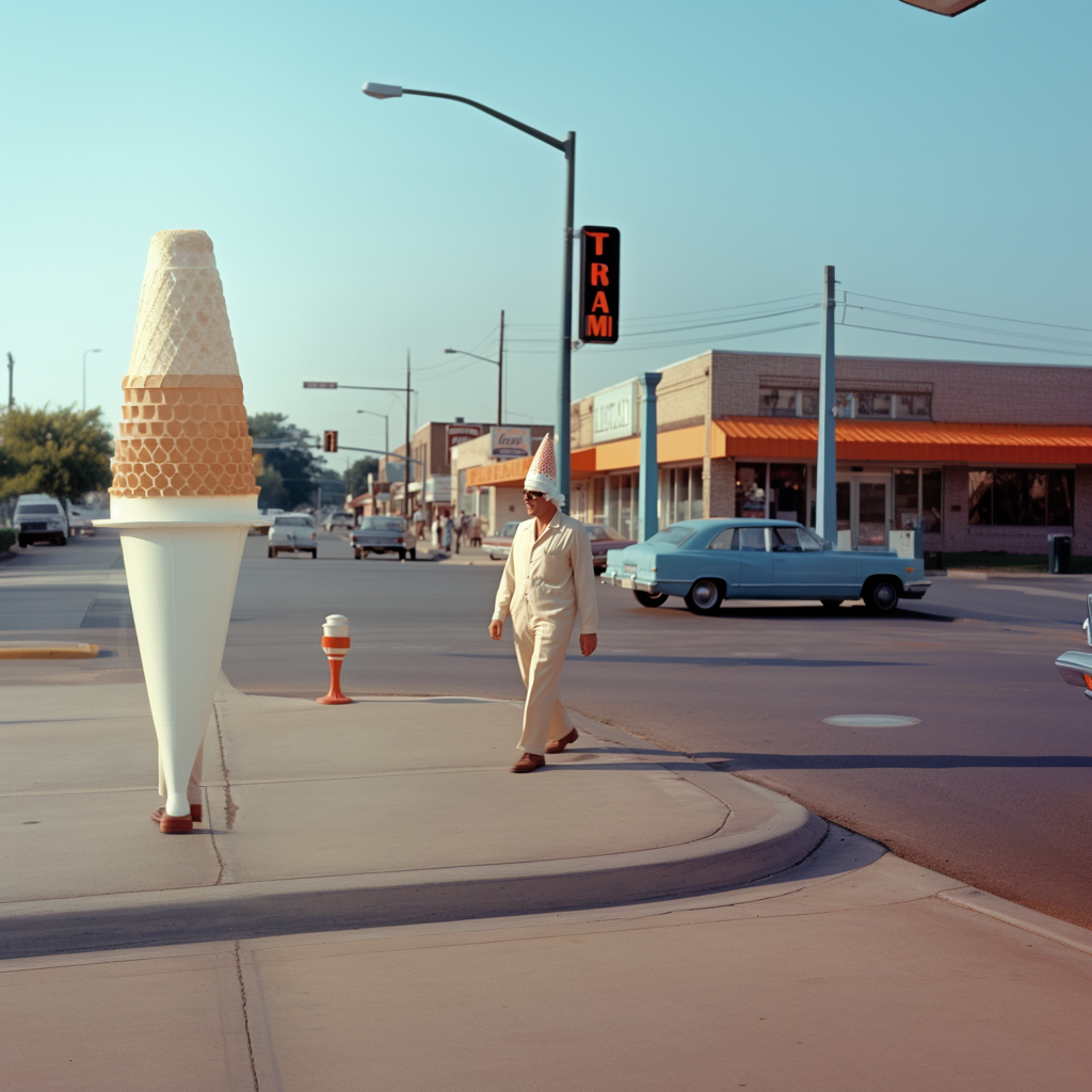 chrimmons_an_ice_cream_cone_person__walking_down_the_street_in__887a3c11-bb08-4ac0-a453-1aa5714cd34a.png