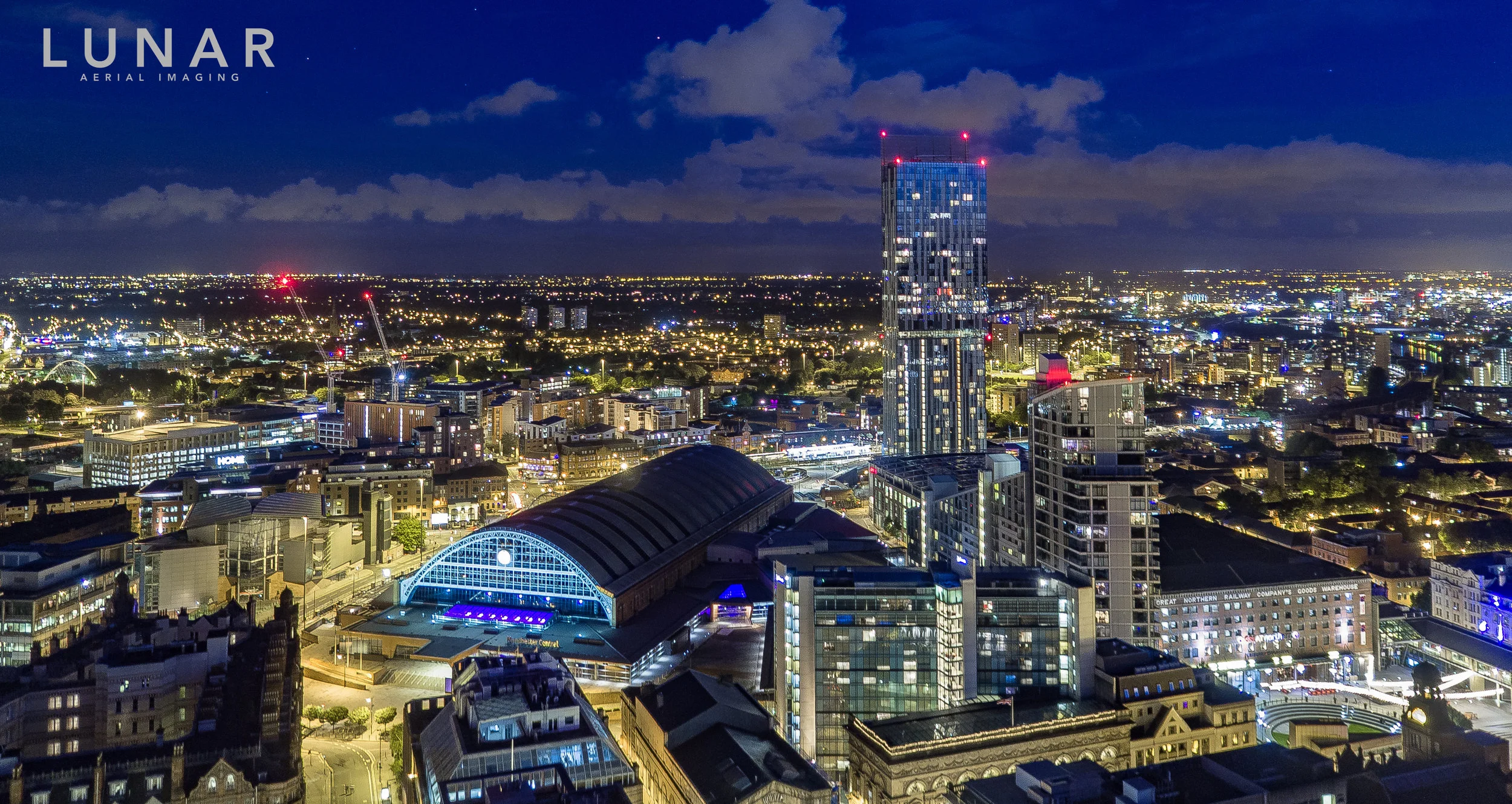 Manchester Drone aerial photography and video at night.jpg