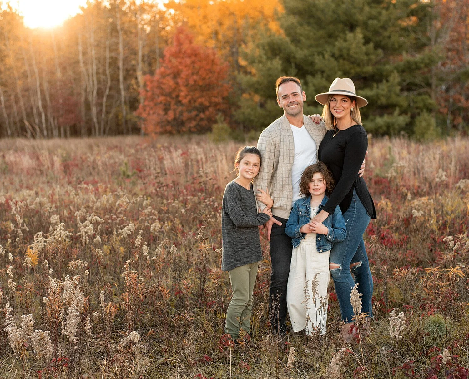 Family portraits in fall colors