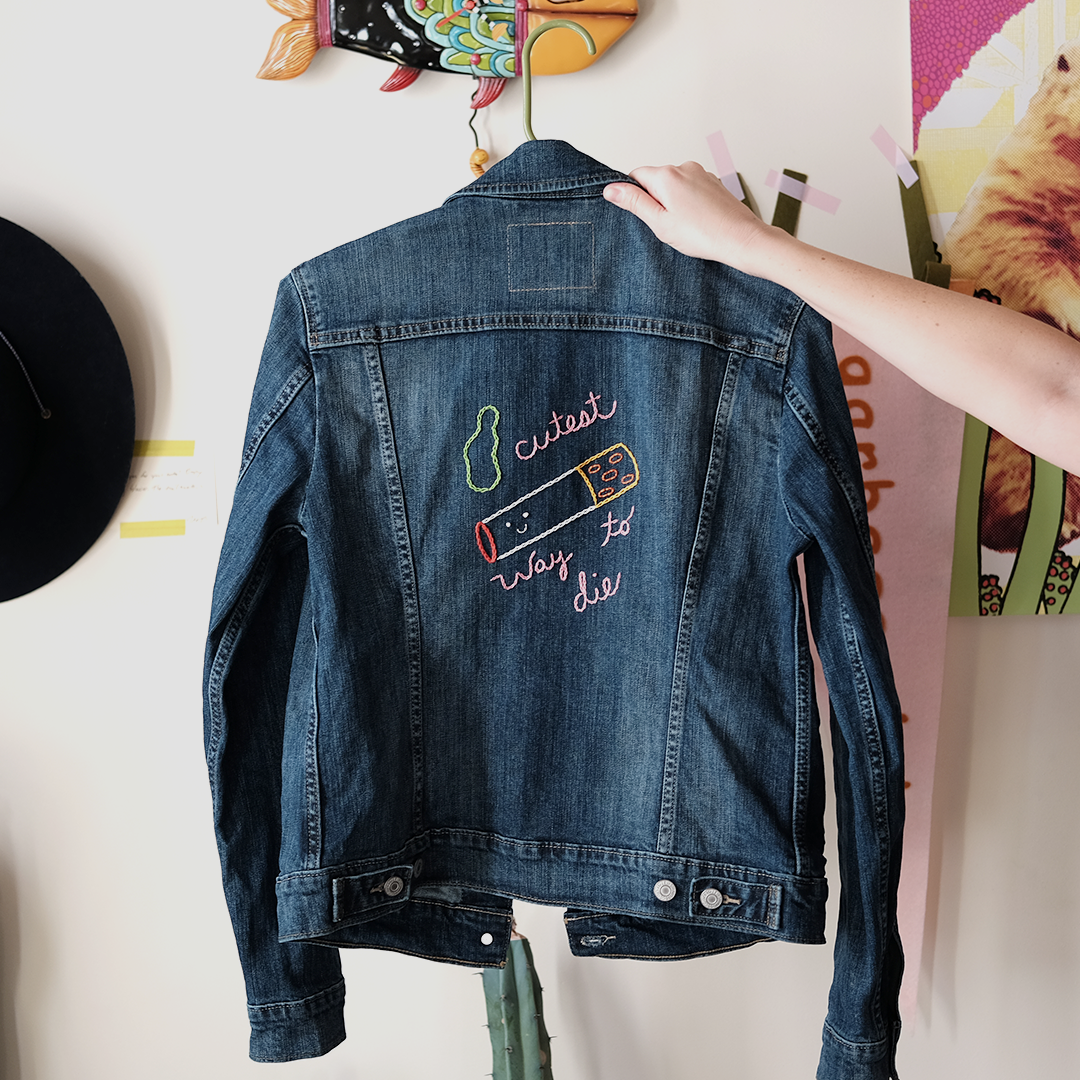 hand embroidered jean jacket