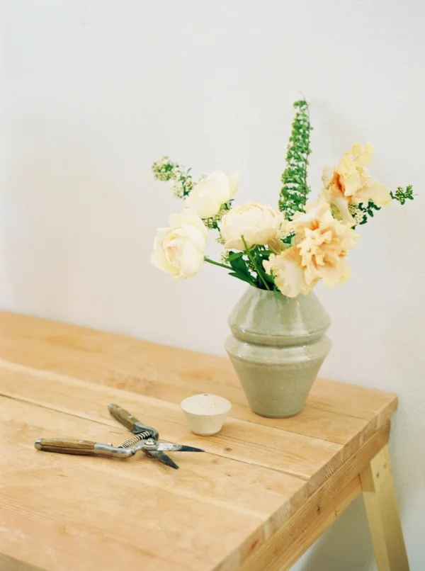 Portland Oregon Wedding Florist, Foraged Floral, with spring flowers such as peach iris and spirea.jpg