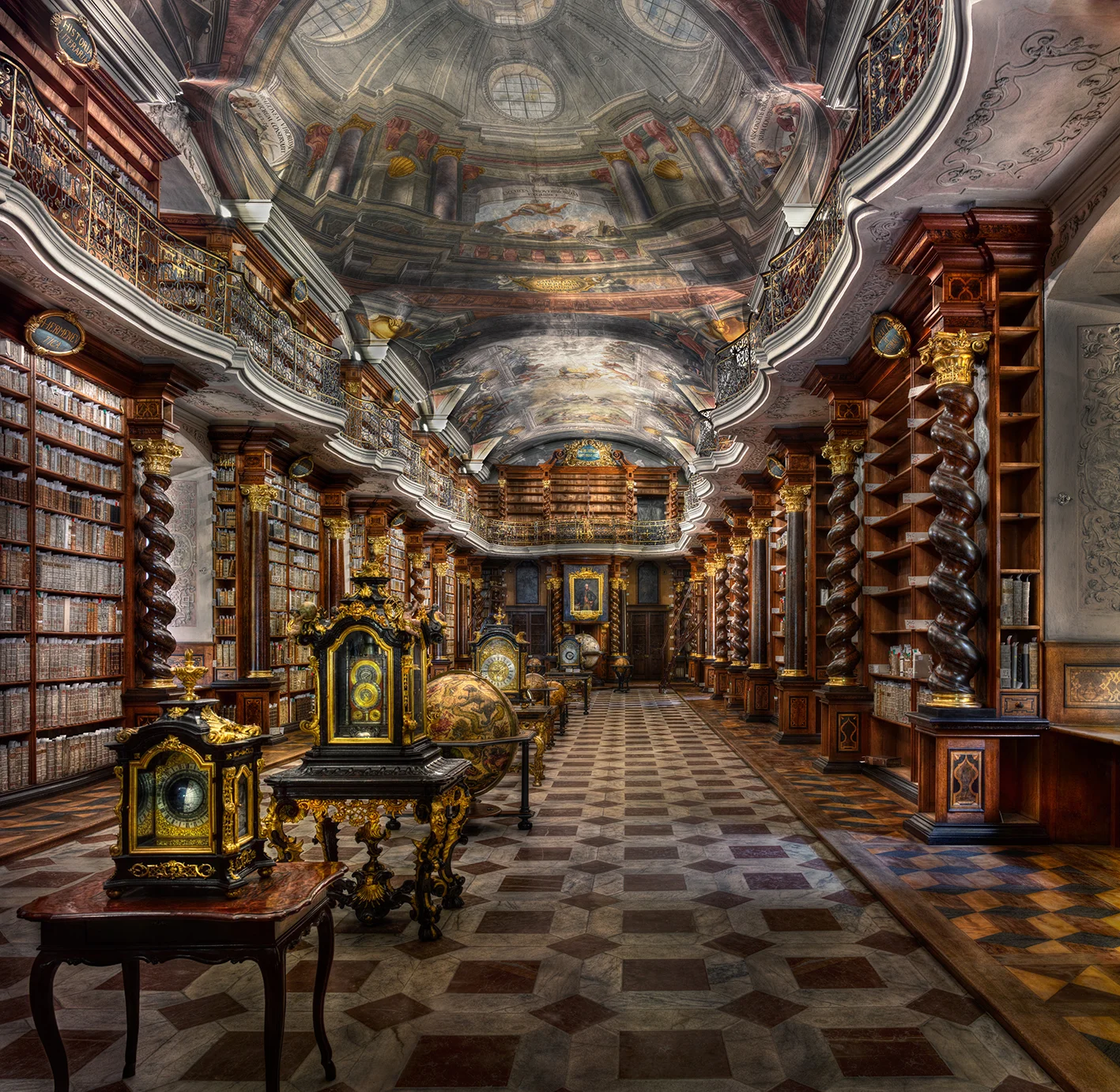 Christian Voigt, Baroque Library Hall - Clementinium , Prague Series, 74 x 75 inches (188 x 192 cm), 2015, edition of 12. Courtesy of UNIX Gallery