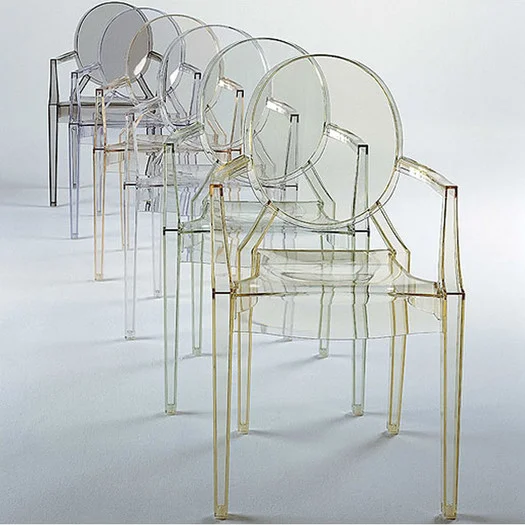 Louis Ghost Chairs by Phillipe Starck, designed 2002. Manufactured by Kartell.