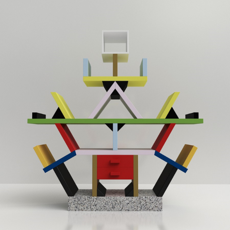 Ettore Sottsass, Carlton Bookcase , Memphis, ca. 1981