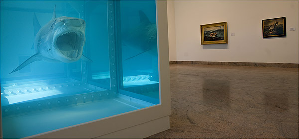 The Physical Impossibility of Death in the Mind of Someone Living by Damien Hirst. Photo via "The New York Times," ca. 2007