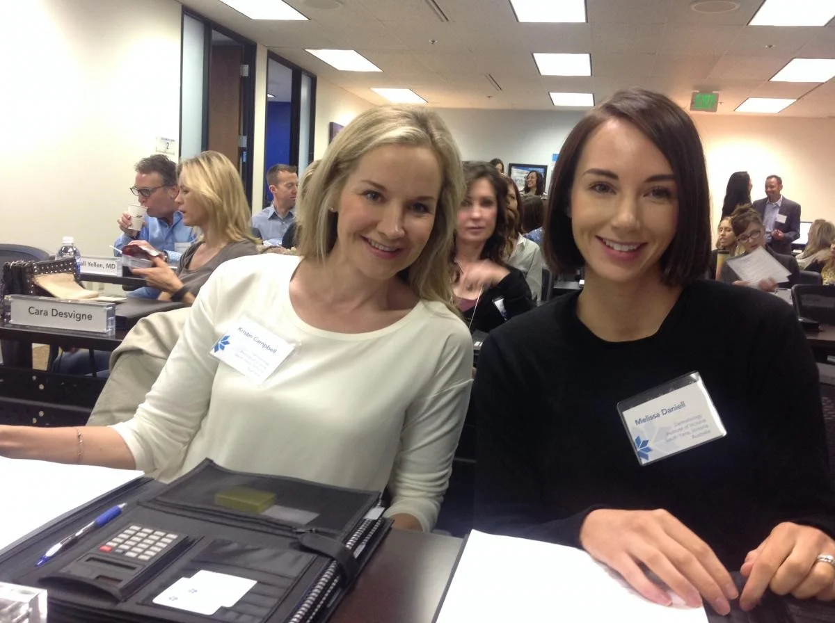 Kristin and Melissa in class 