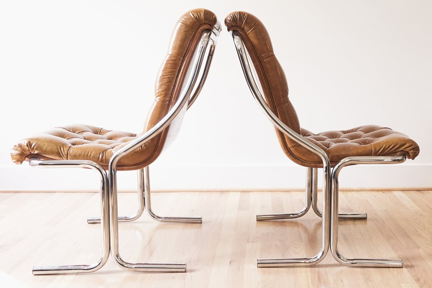 Vinyl and Chromium chairs by Daystrom