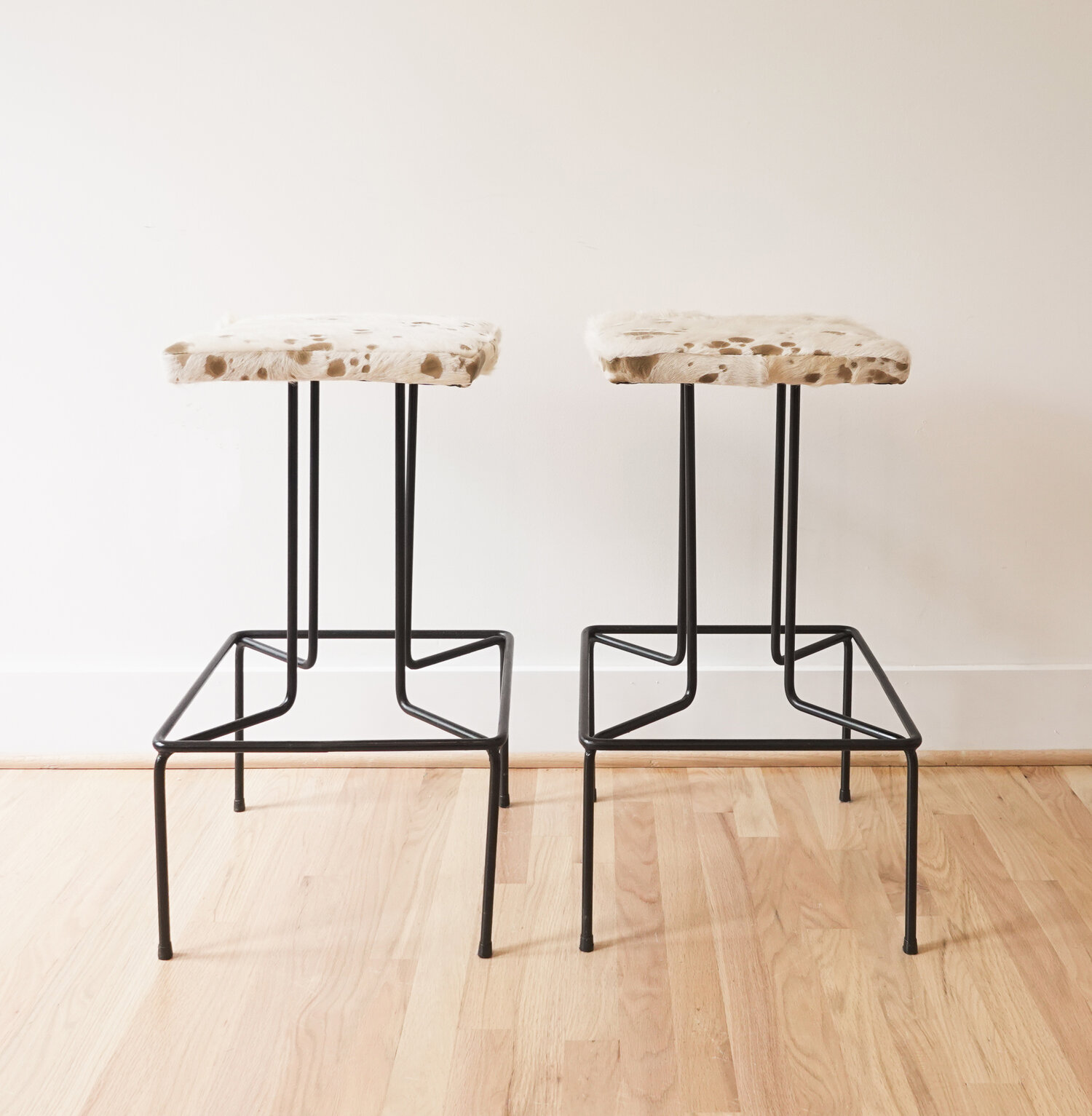 MCM Barstools with Cowhide