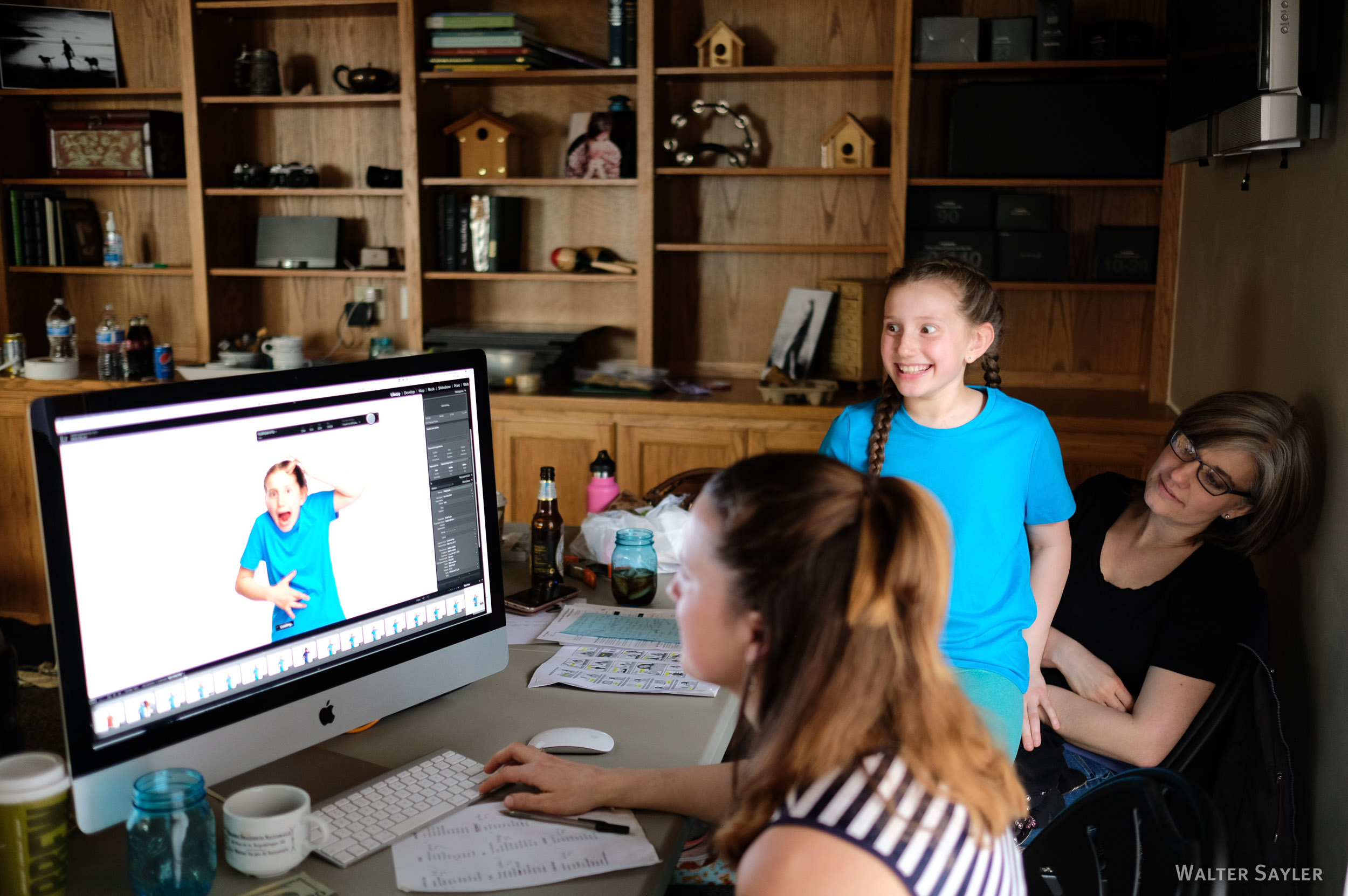 Selecting from hundreds of photos taken that day. 