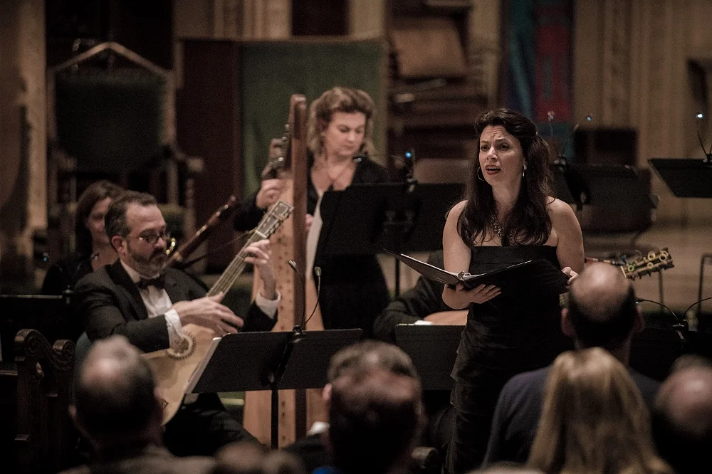 Nell Snaidas, Paula Fagerberg, and Daniel Zuluaga in An Empire of Silver and Gold: Music from 18th Century Latin America