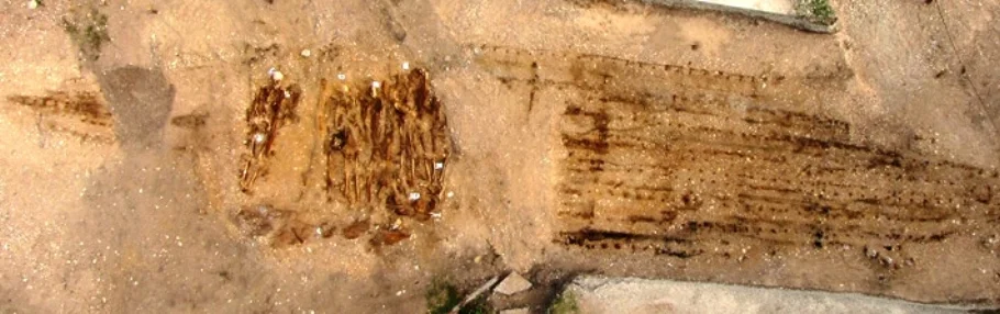 The remains of SCANDINAVIAN men were buried in the ship that THEY SAILED to an Estonian island a HALF century before the Viking AGE BEGAN
