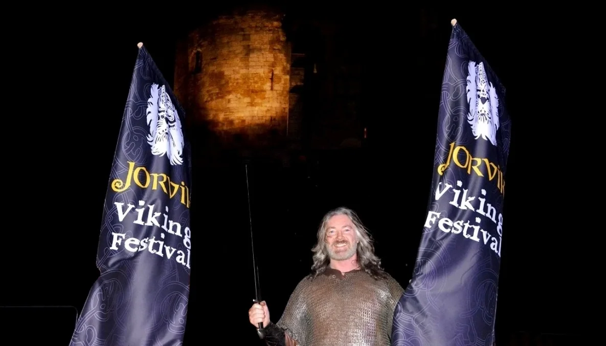  Tyr Neilsen - the first Norwegian to demonstrate the Viking martial art of Glima at jorvik Viking Festival
