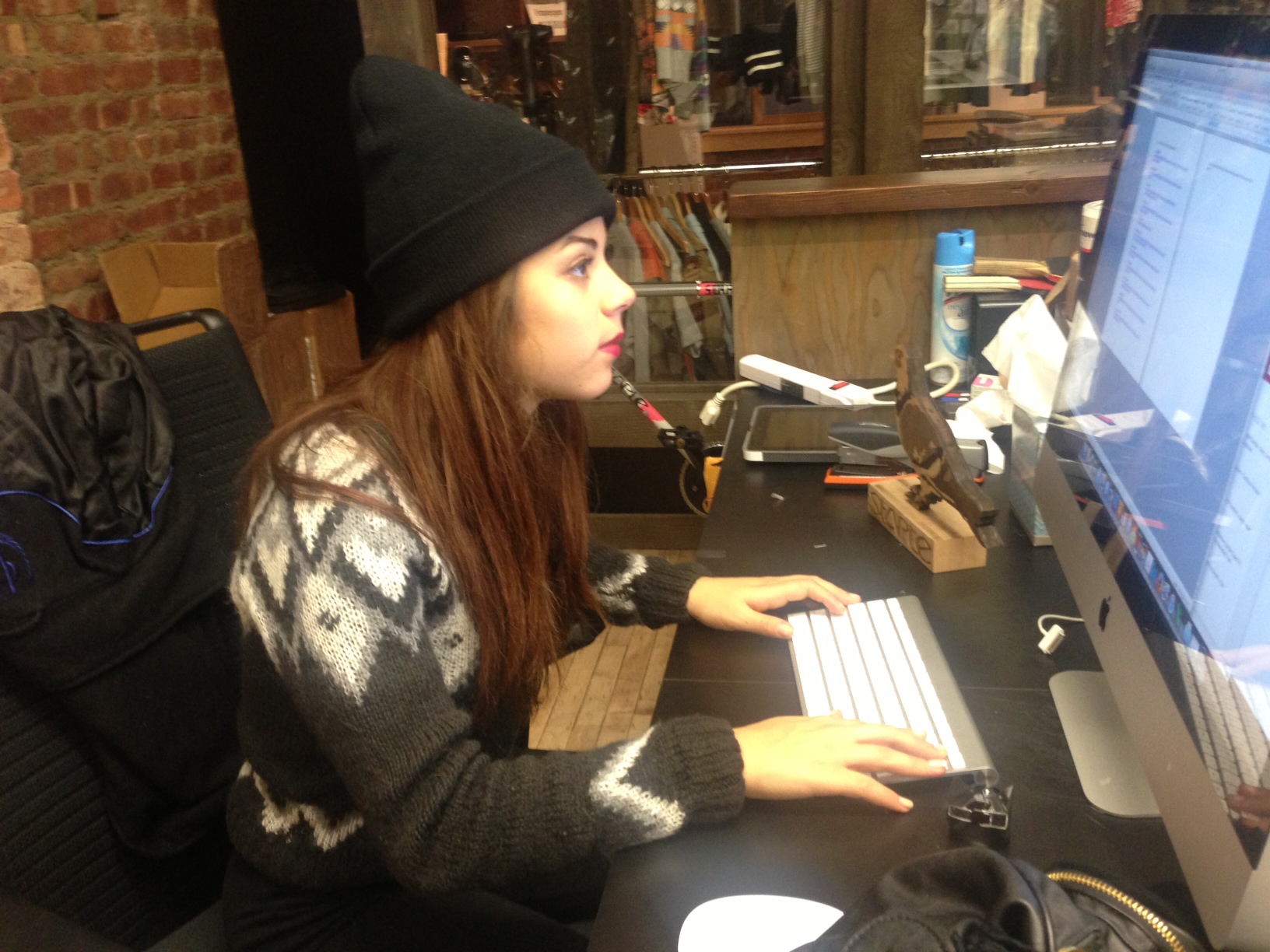 Art Start Emerging Artist, Alykat, as a marketing intern for Staple Design, 2014.
