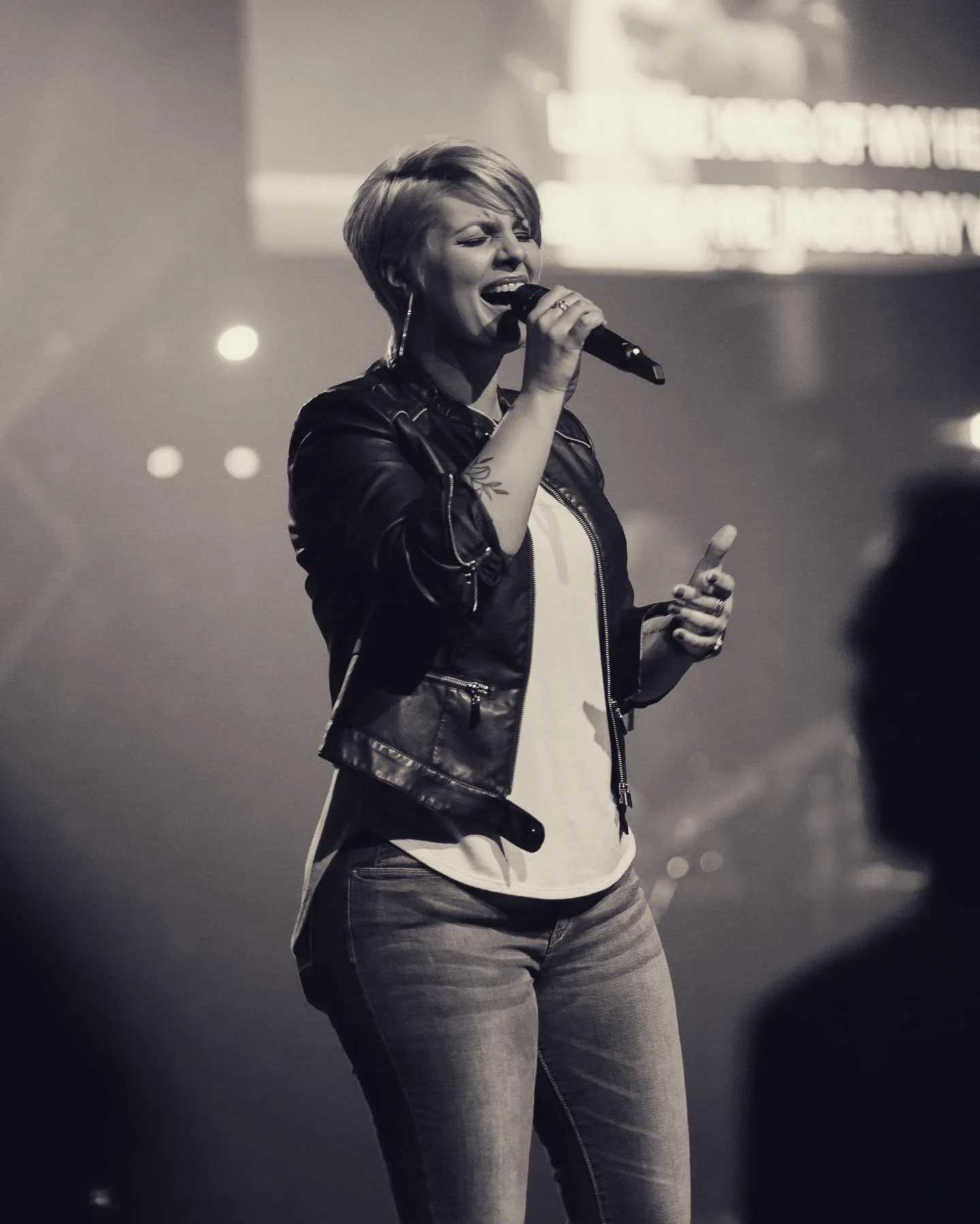 Becca leading worship