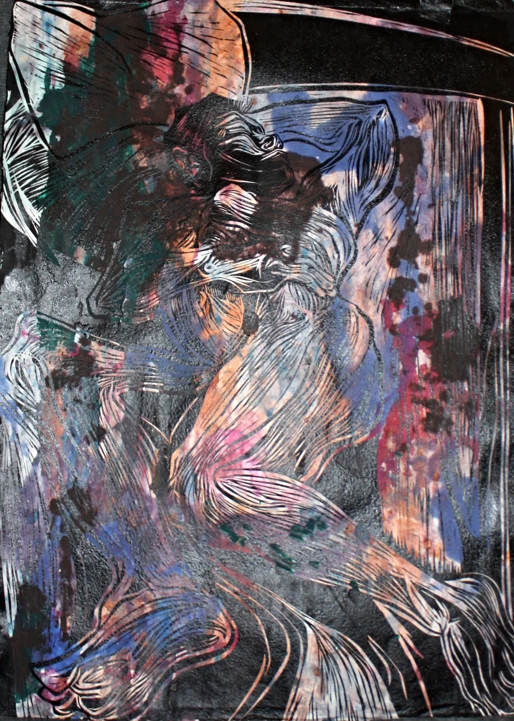  woodblock print on handmade paper  22 x 30" 