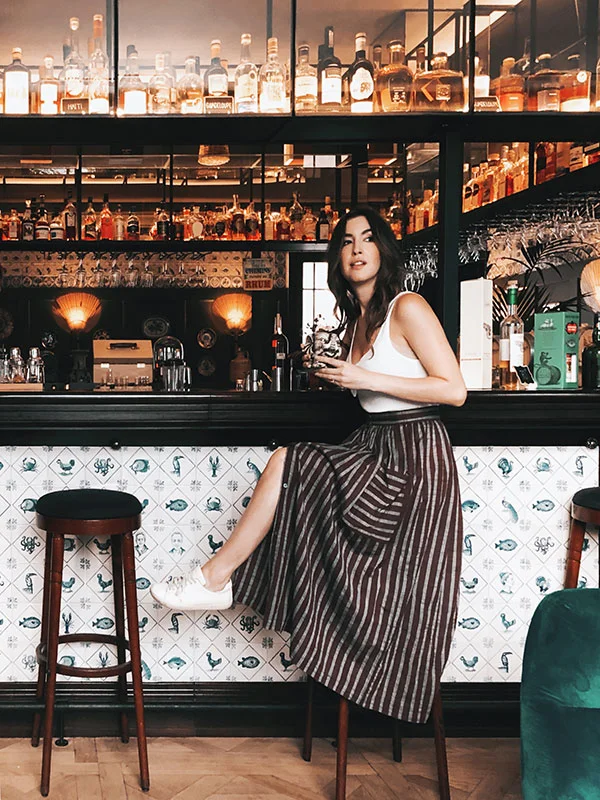 From Summer To Fall In Button-Front Midi Skirts