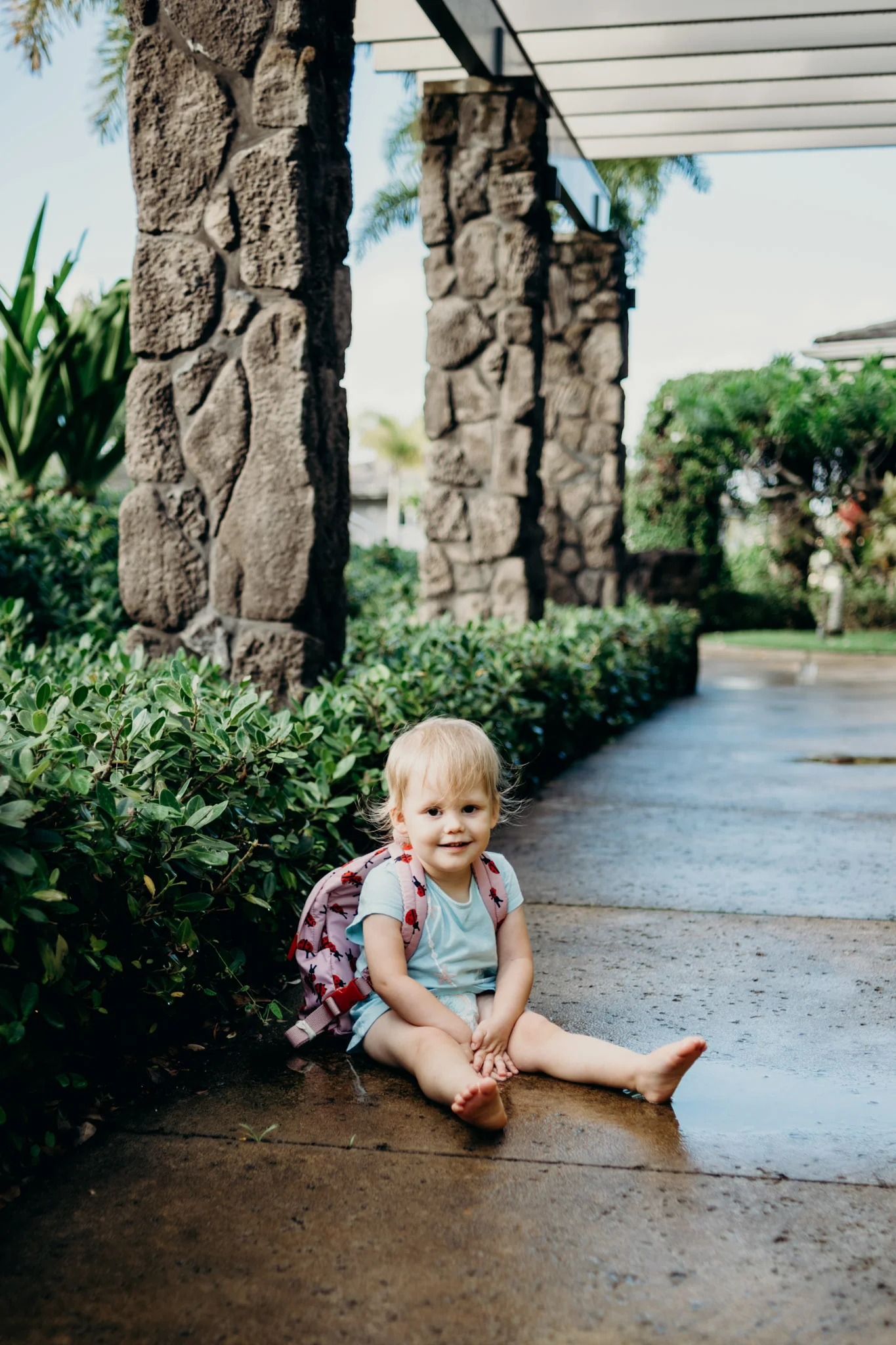 Super happy to be staying in Hawaii and sitting in puddles!
